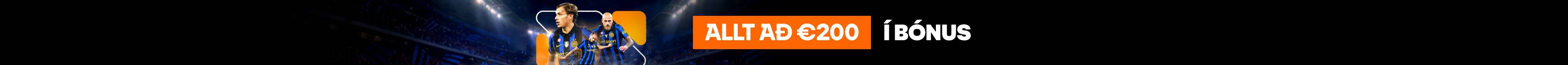 Allt að €200 í bónus